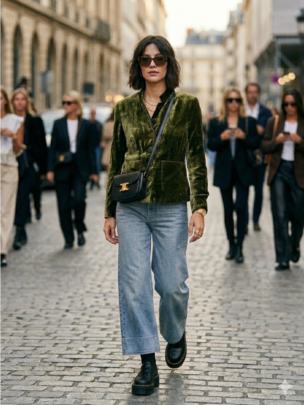 Theory Olive Green Silk Blend Velvet Stand Collar Blazer Jacket - US 4 (Small)